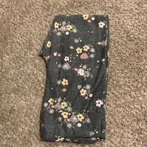 Lularoe TC (L/XL) Leggings Gray Floral